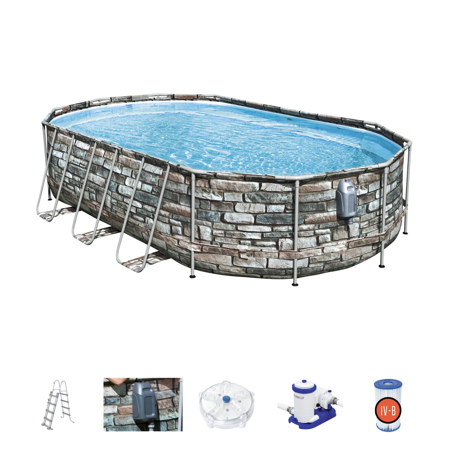 Power Steel® 20,241 Liters Comfort Jet Series Oval Pool Set 6.10m x 3.66m x 1.22m