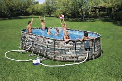 Power Steel® 20,241 Liters Comfort Jet Series Oval Pool Set 6.10m x 3.66m x 1.22m