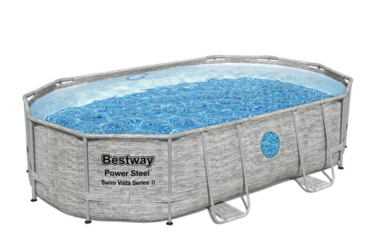 Power Steel® 10,949 Liters Swim Vista Series Oval Pool Set 4.88m x 3.05m x 1.07m