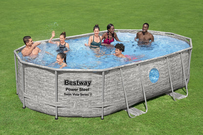 Power Steel® 10,949 Liters Swim Vista Series Oval Pool Set 4.88m x 3.05m x 1.07m