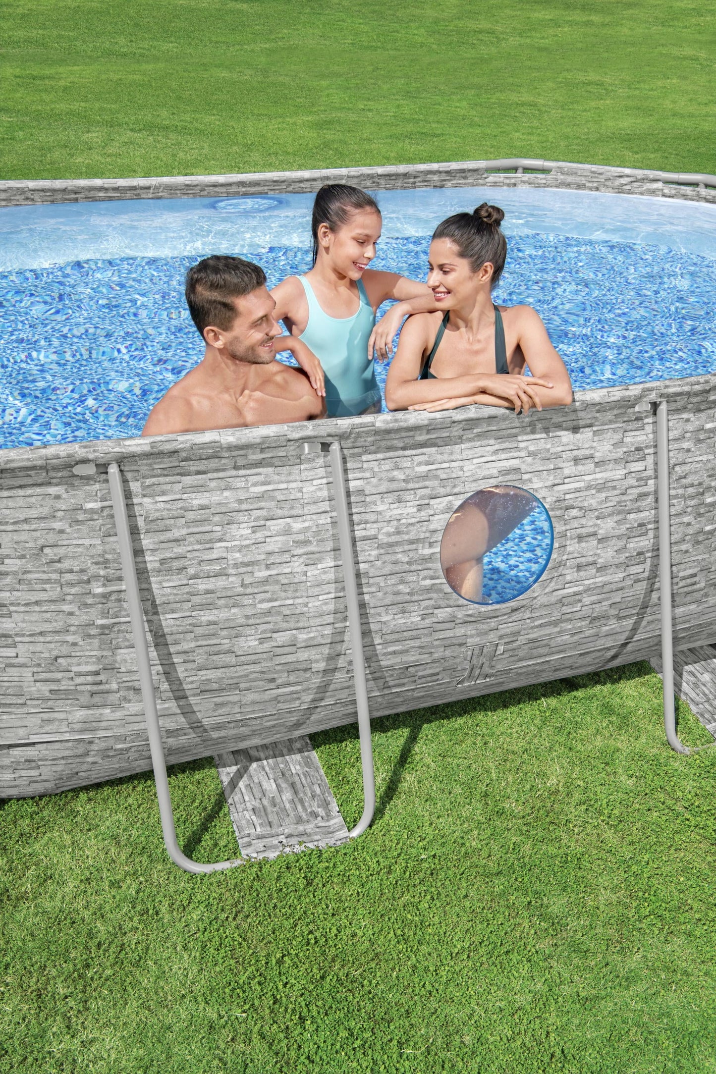 Power Steel® 10,949 Liters Swim Vista Series Oval Pool Set 4.88m x 3.05m x 1.07m