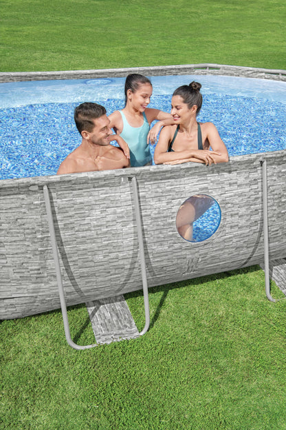 Power Steel® 10,949 Liters Swim Vista Series Oval Pool Set 4.88m x 3.05m x 1.07m