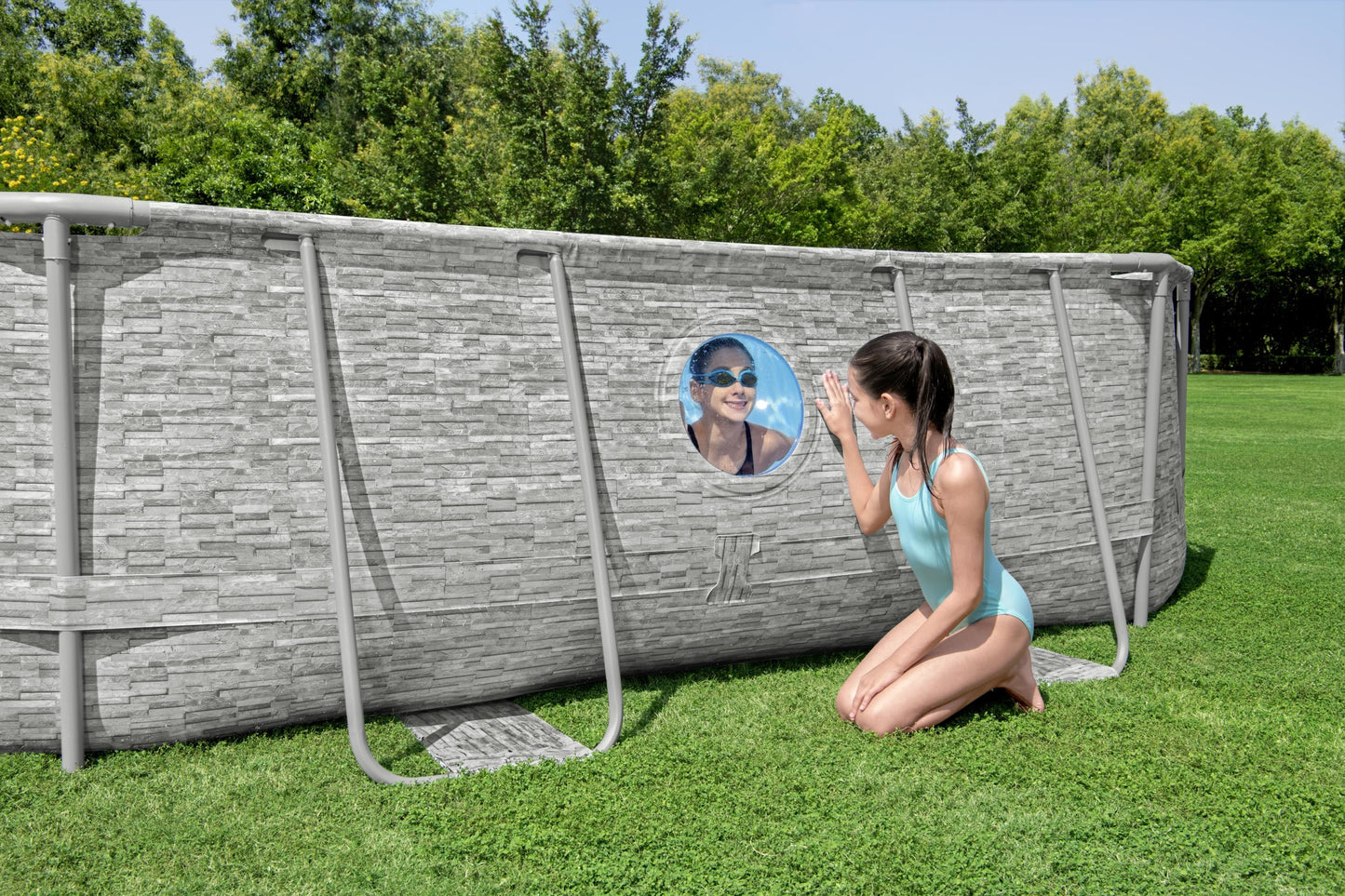 Power Steel® 10,949 Liters Swim Vista Series Oval Pool Set 4.88m x 3.05m x 1.07m