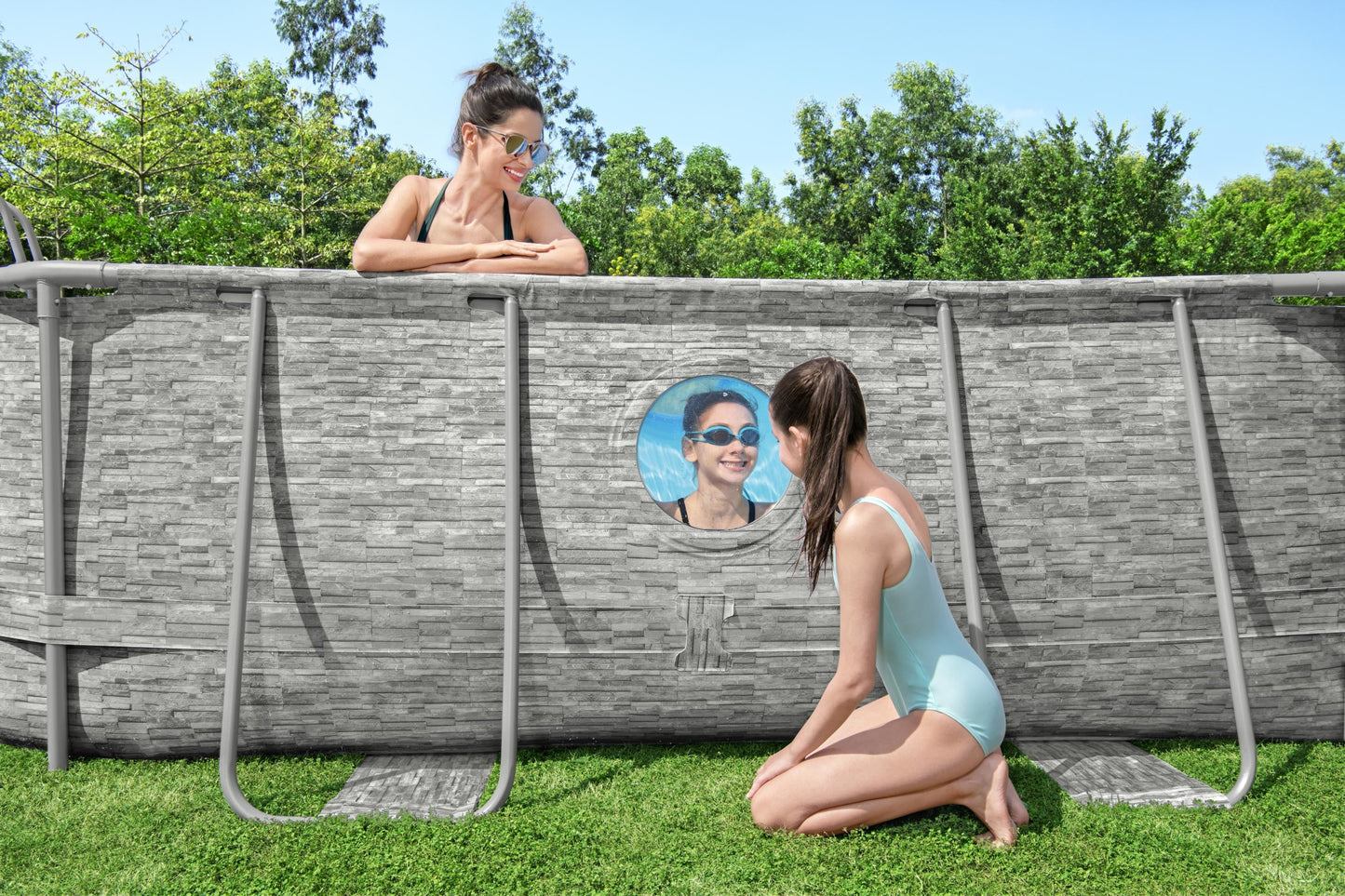 Power Steel® 10,949 Liters Swim Vista Series Oval Pool Set 4.88m x 3.05m x 1.07m