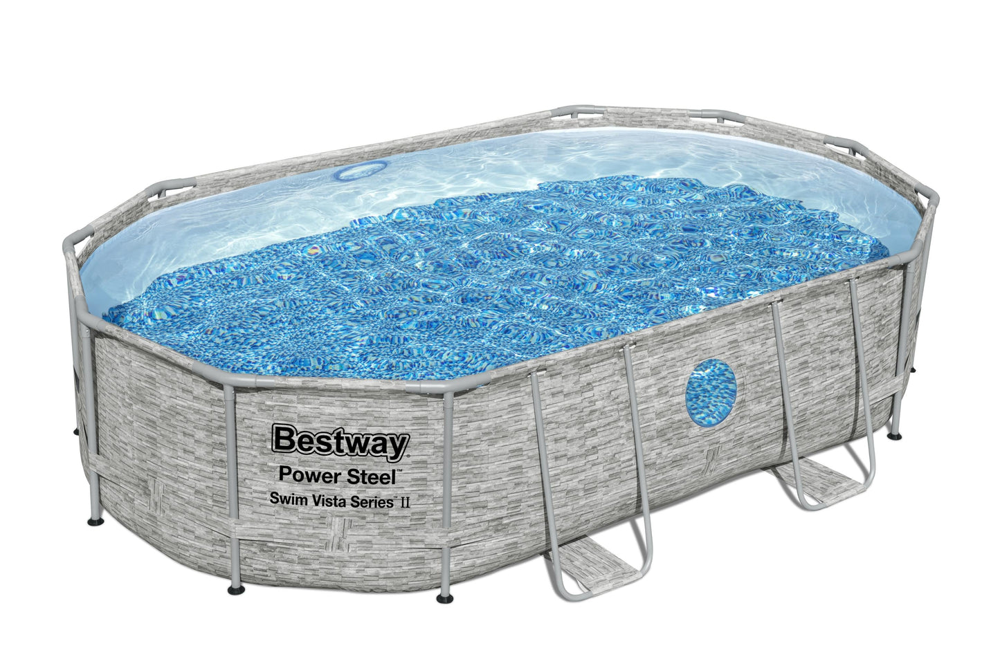 Power Steel® 10,949 Liters Swim Vista Series Oval Pool Set 4.88m x 3.05m x 1.07m
