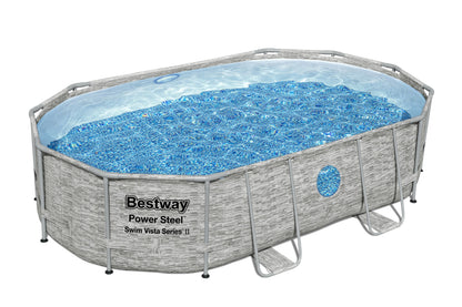 Power Steel® 10,949 Liters Swim Vista Series Oval Pool Set 4.88m x 3.05m x 1.07m