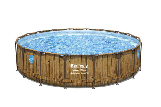 Power Steel® 12,232 Liters Swim Vista Series Round Pool Set 5.49m x 1.22m