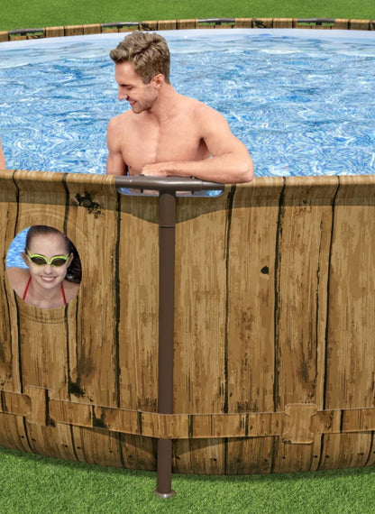 Power Steel® 12,232 Liters Swim Vista Series Round Pool Set 5.49m x 1.22m