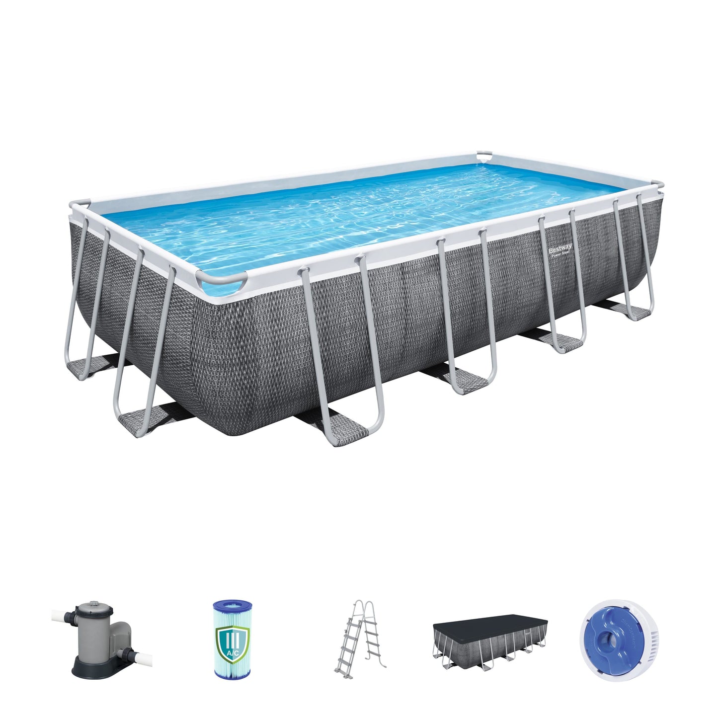 Power Steel® 14,812 Liters Rectangular Pool Set 5.49m x 2.74m x 1.22m