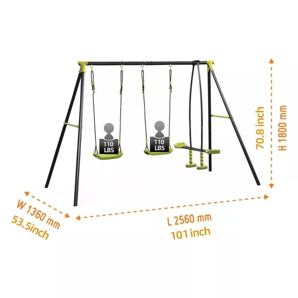 Double Swing Set with Glider