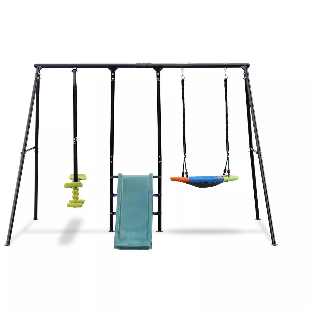 Swing Set with Slide and Glider