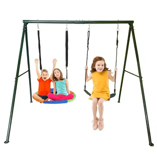 Kids Swing Set with Saucer Swing