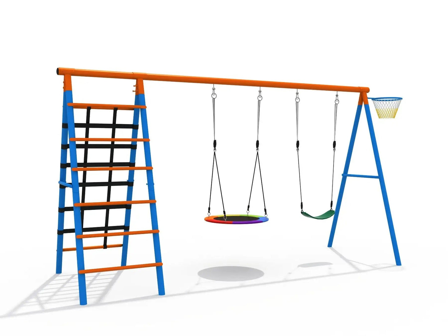 Swing Set with Ladder and Basketball Hoop