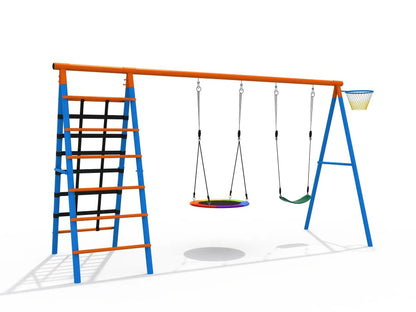 Swing Set with Ladder and Basketball Hoop