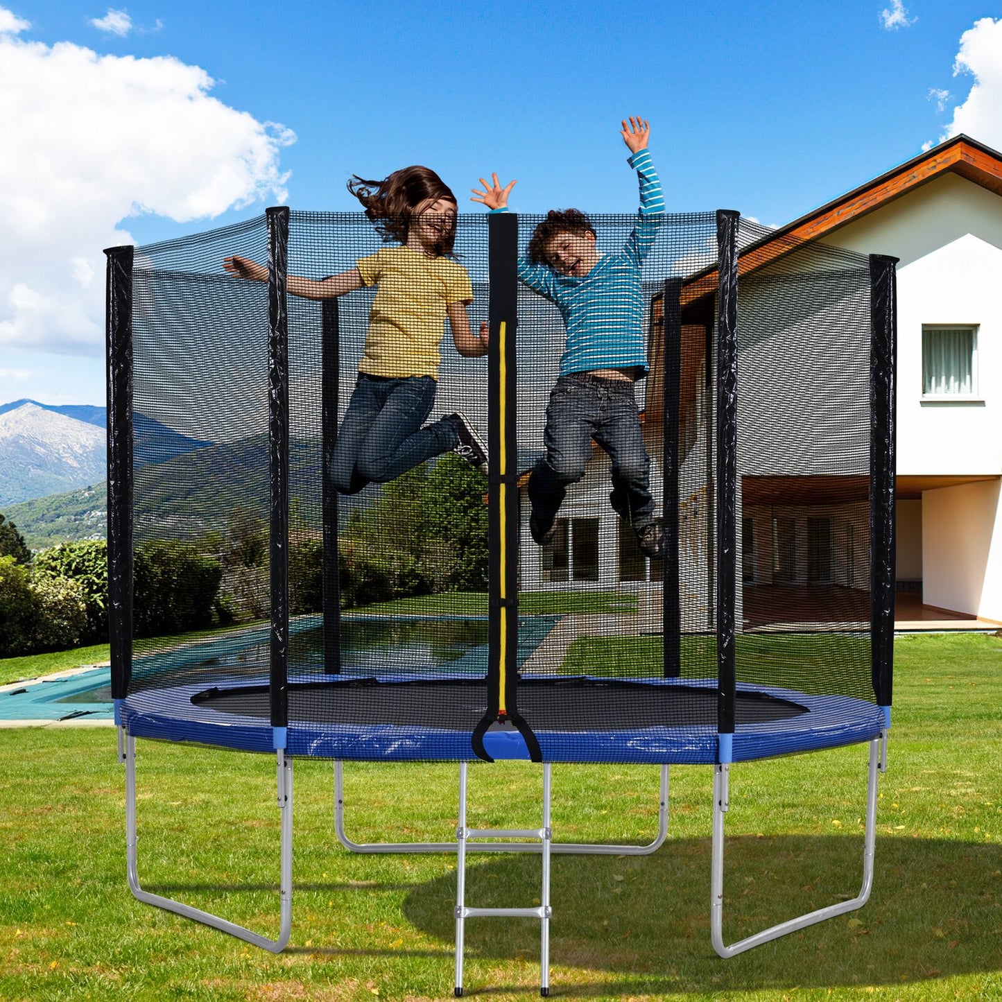 10FT Trampoline with Safety Enclosure Net