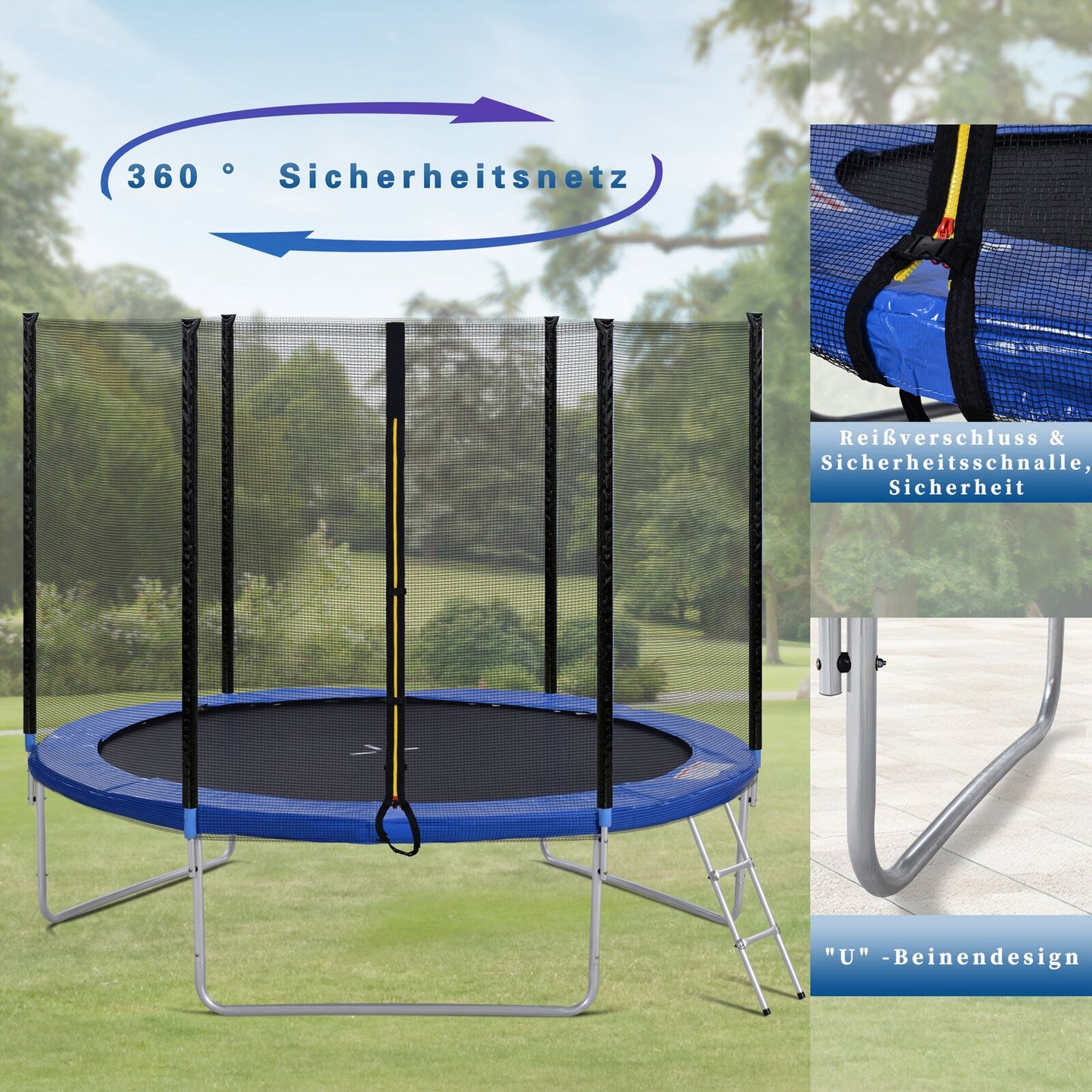14FT Trampoline with Safety Enclosure Net